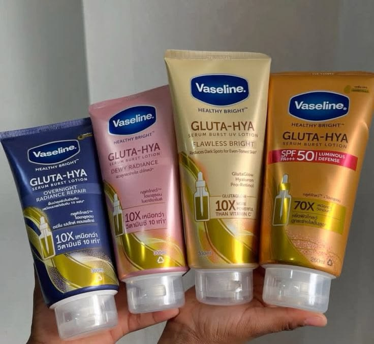 Combo Vaseline Gluta-Hya Serum Burst Lotion 300ml các loại